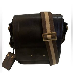 MCM Black Leather cross body Messenger Bag